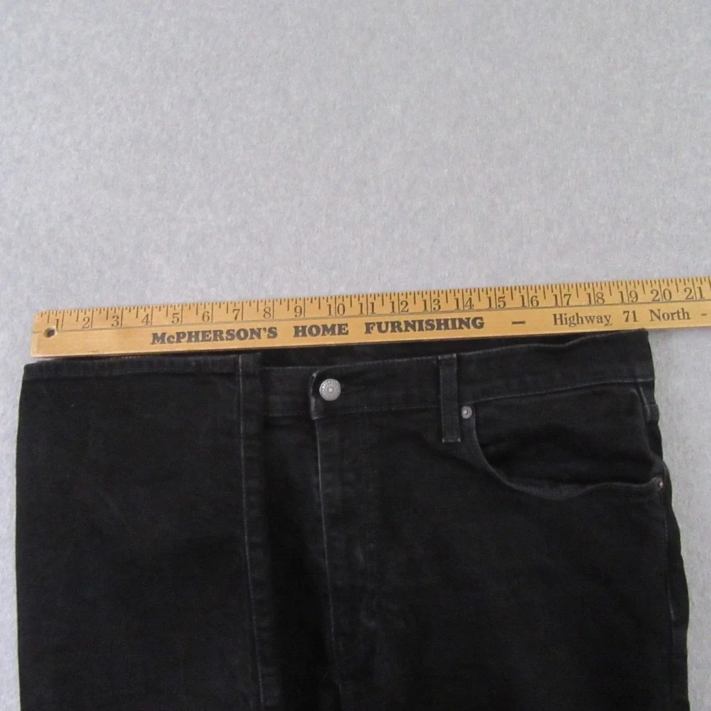 Levi's Mens Premium 502 Straight Leg Jeans 38 x‎ 30 Dark Black Stretch Red